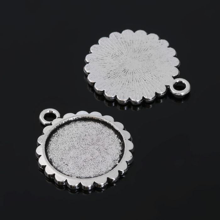 Рамка с сеттингом (набор 4шт), площадка 16мм, JC-612, цвет черненое серебро