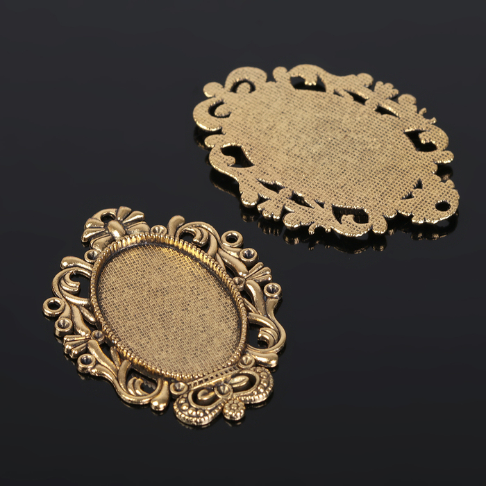 Рамка с сеттингом (набор 4шт), площадка 20*30мм, JC-632, цвет черненое золото