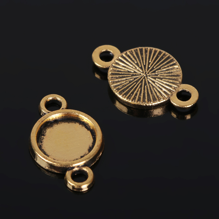 Коннектор (набор 4шт) площадка 8мм, JC-671, цвет черненое золото