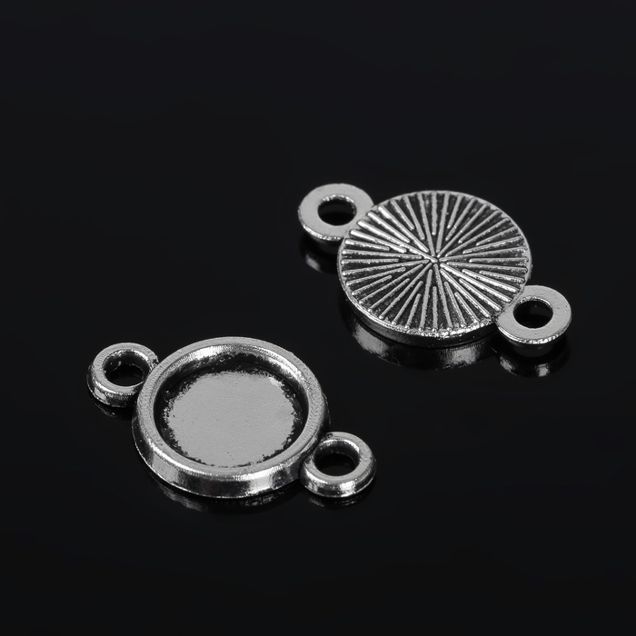 Коннектор (набор 4шт) площадка 8мм, JC-671, цвет черненое серебро