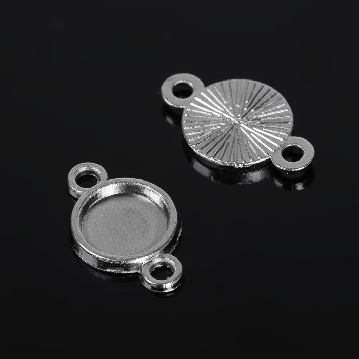 Коннектор (набор 4шт) площадка 8мм, JC-671, цвет серебро