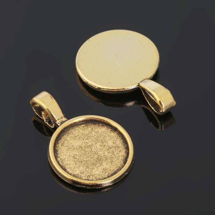 Рамка с сеттингом (набор 4шт) площадка 16мм, JC-695, цвет черненое золото