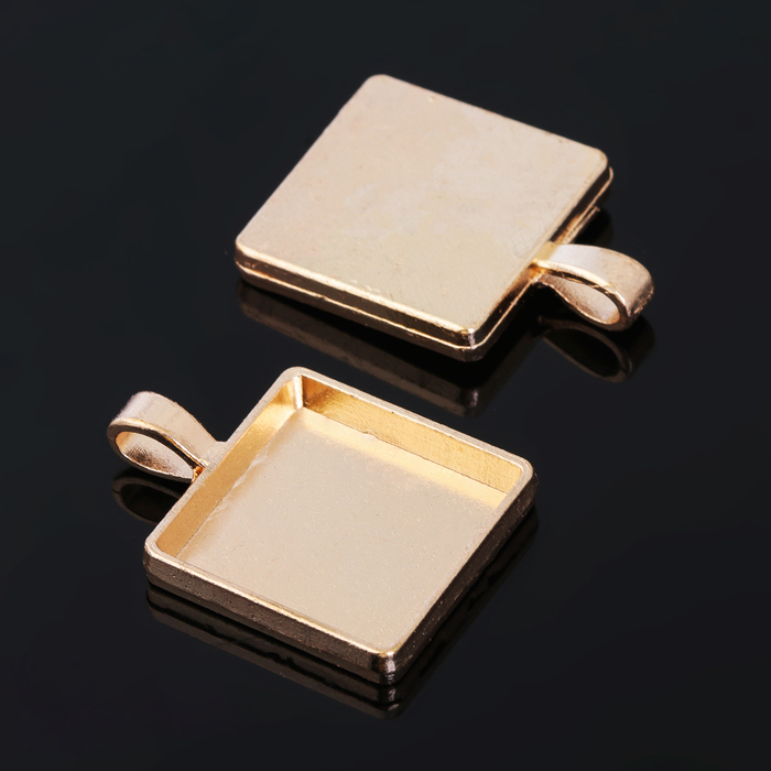 Рамка с сеттингом, 4 шт., площадка 20 х 20 мм, JC-702, цвет золото