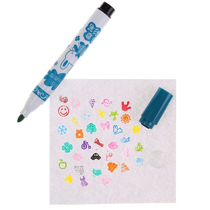 Фломастеры 36 цветов Зонтик, в пластиковом тубусе, толстые, с печатью, вентилируемый колпачок, МИКС