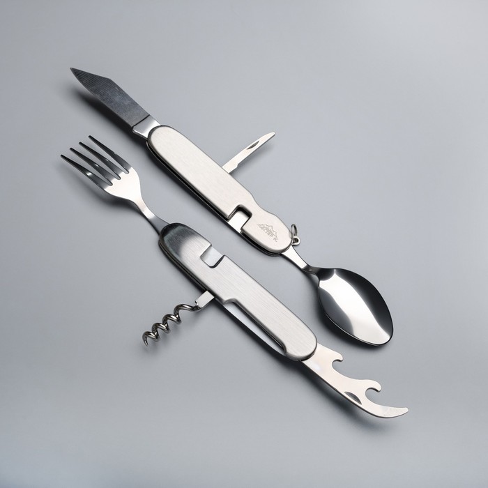 фото Набор туриста 4в1: нож, вилка, ложка, открывалка