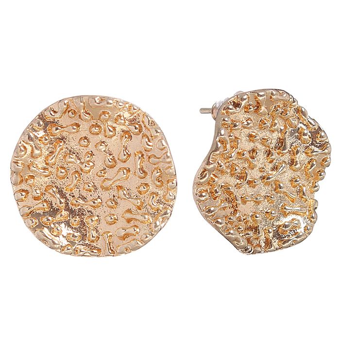 Серьги металл "Круг" полотно, цвет золото