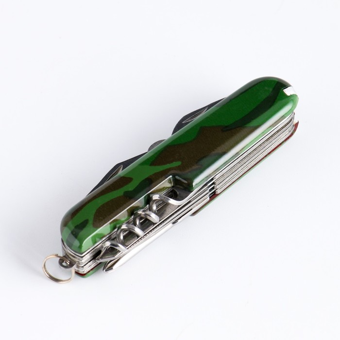 фото Нож швейцарский камуфляж зеленый 12в1