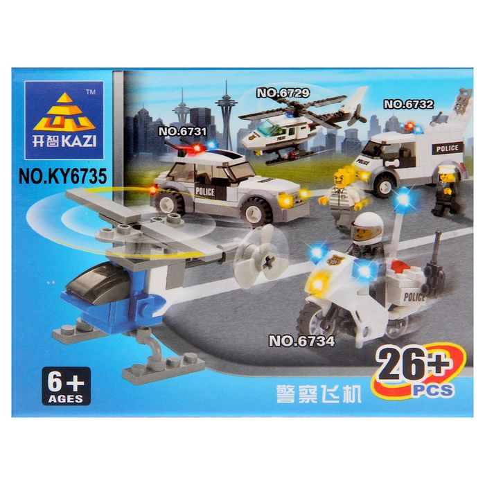 Конструктор «Полицейский мини-вертолет», 26 деталей