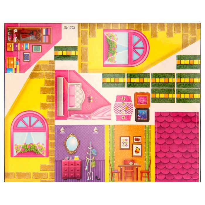 Дом для кукол "Уютный домик" с мебелью и аксессуарами, МИКС