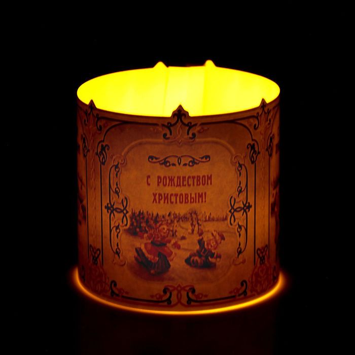 Подсвечник "Деревенское гуляние" со светодиодной свечой