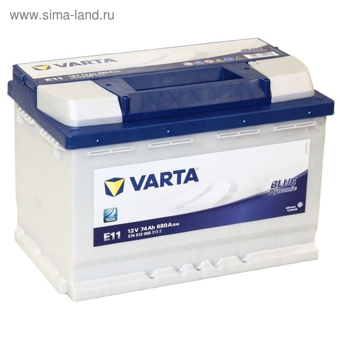 Аккумуляторная батарея Varta 74 Ач, обратная полярность Blue Dynamic 574 012 068 аккумуляторная батарея varta promotive efb 240 ач 740 500 120 обратная полярность