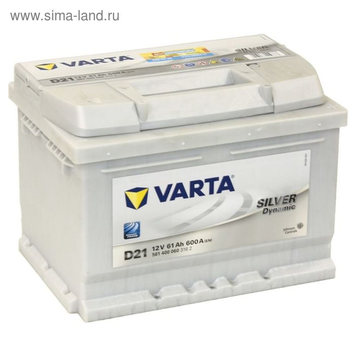 Аккумуляторная батарея Varta 61 Ач, обратная полярность Silver Dynamic 561 400 060 аккумуляторная батарея varta promotive efb 240 ач 740 500 120 обратная полярность