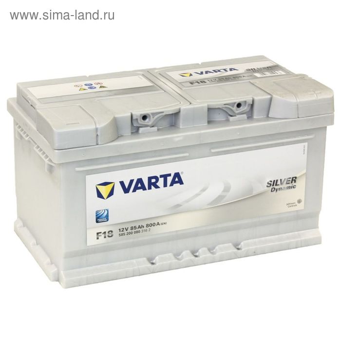 фото Аккумуляторная батарея varta 85 ач, обратная полярность silver dynamic 585 200 080, низкий