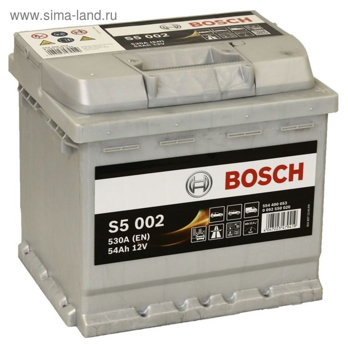 фото Аккумуляторная батарея bosch 54 ач, обратная полярность s5 554 400 053