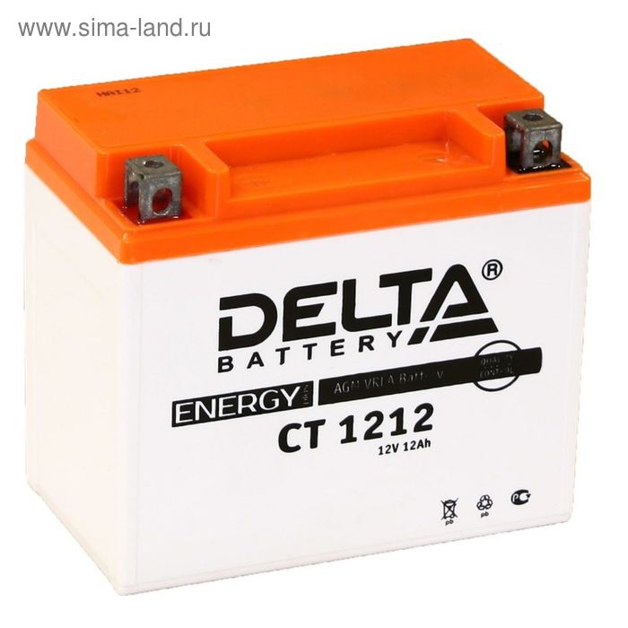 цена Аккумуляторная батарея Delta 12 Ач CT 1212 (YTX12-BS)