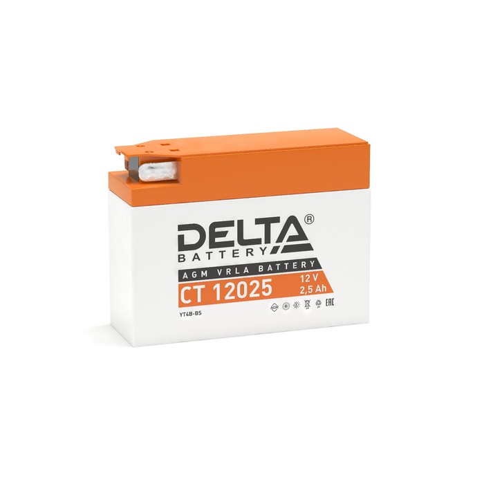 аккумуляторная батарея delta ст1216 yb16al a2 12 в 16 ач обратная Аккумуляторная батарея Delta СТ12025 (YT4B-BS) 12 В, 2.5 Ач боковая (обратная)