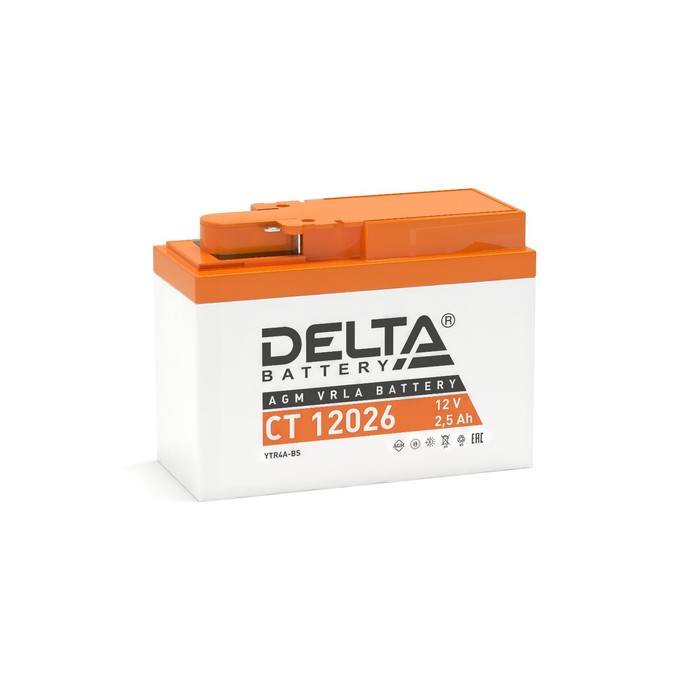 аккумуляторная батарея delta ст1216 yb16al a2 12 в 16 ач обратная Аккумуляторная батарея Delta СТ12026 (YTR4A-BS) 12 В, 2.5 Ач боковая (обратная)