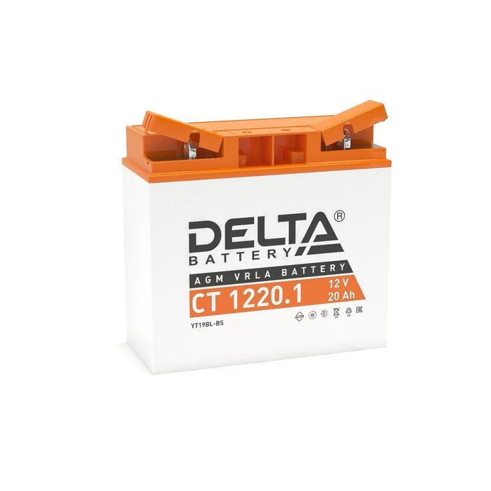 аккумуляторная батарея delta ст1216 yb16al a2 12 в 16 ач обратная Аккумуляторная батарея Delta СТ1220.1 (YT19BL-BS) 12 В, 20 Ач обратная (- +)