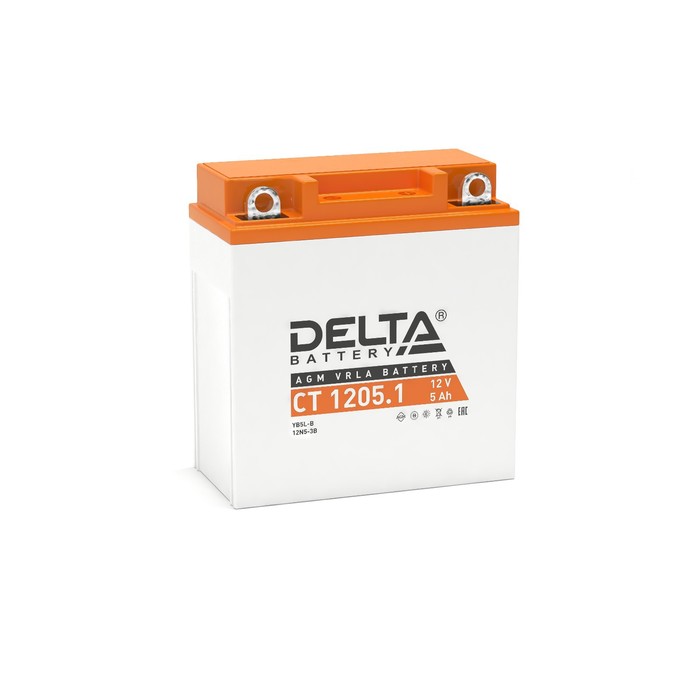 аккумуляторная батарея delta ст1216 yb16al a2 12 в 16 ач обратная Аккумуляторная батарея Delta СТ1205.1 (12N5-3B, YB5L-B) 12 В, 5 Ач обратная (- +)