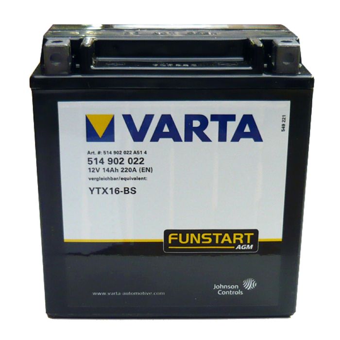 Аккумуляторная батарея Varta 14 Ач Moto AGM 514 902 022 (YTX16-BS)