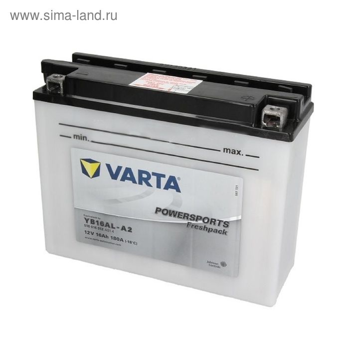 аккумуляторная батарея delta ст1216 yb16al a2 12 в 16 ач обратная Аккумуляторная батарея Varta 16 Ач Moto 516 016 012 (YB16AL-A2)