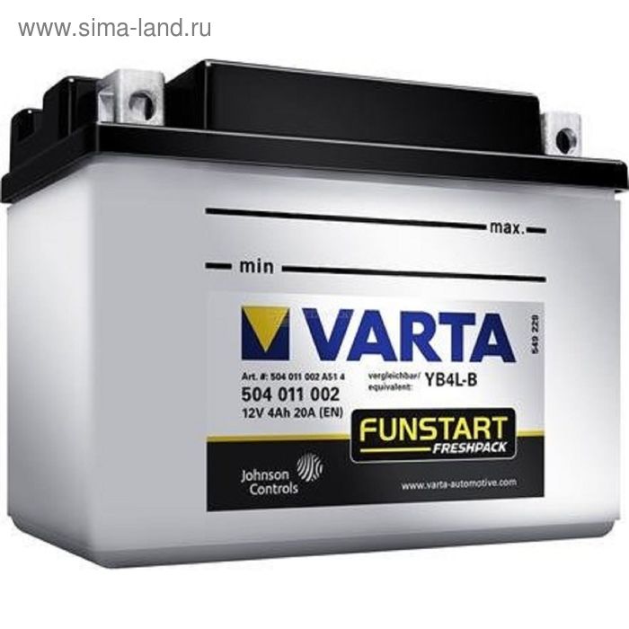 аккумуляторная батарея varta 16 ач moto 516 016 012 yb16al a2 Аккумуляторная батарея Varta 4 Ач Moto 504 011 002 (YB4L-B)