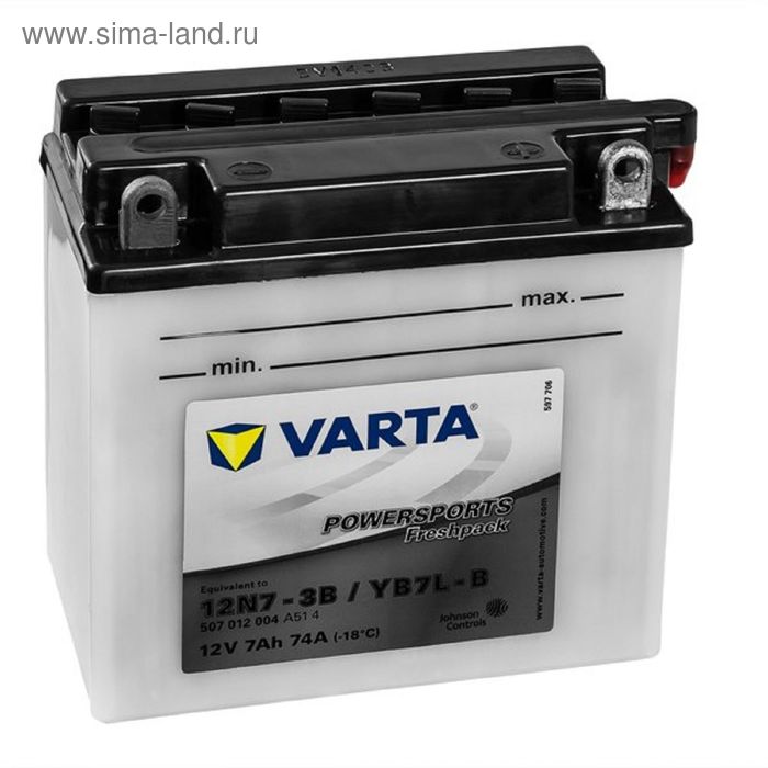 аккумуляторная батарея varta 16 ач moto 516 016 012 yb16al a2 Аккумуляторная батарея Varta 7 Ач Moto 507 012 004 (12N7-3B/YB7L-B)
