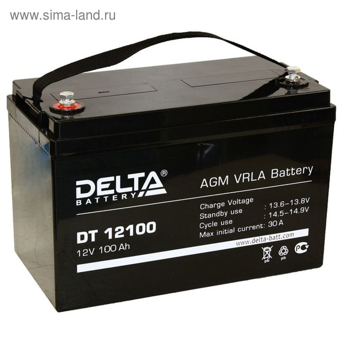 фото Аккумуляторная батарея delta 100 ач 12 вольт dt 12100