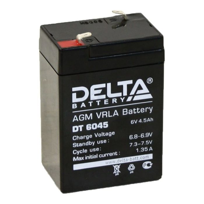 Аккумуляторная батарея Delta 4,5 Ач 6 Вольт DT 6045