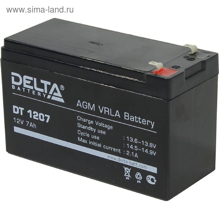 фото Аккумуляторная батарея delta 7 ач 12 вольт dt 1207