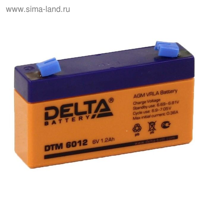 фото Аккумуляторная батарея delta 1,2 ач 6 вольт dtm 6012