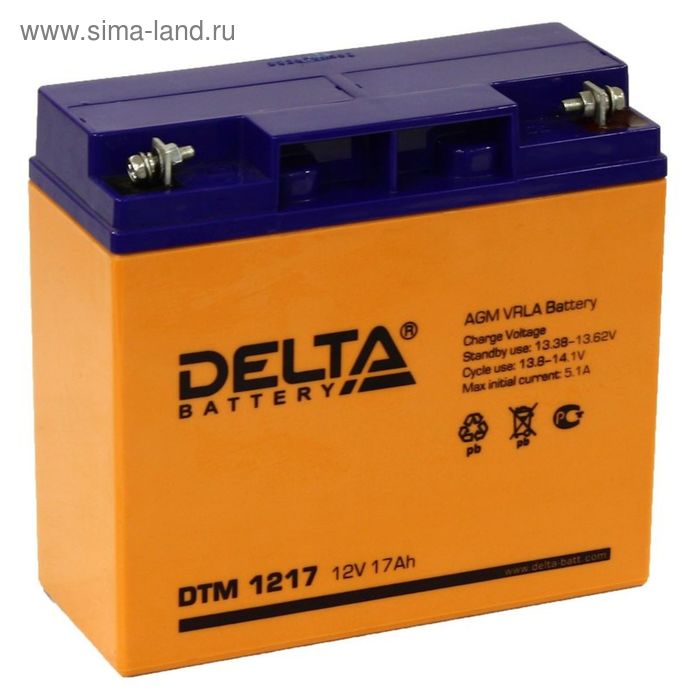 фото Аккумуляторная батарея delta 17 ач 12 вольт dtm 1217