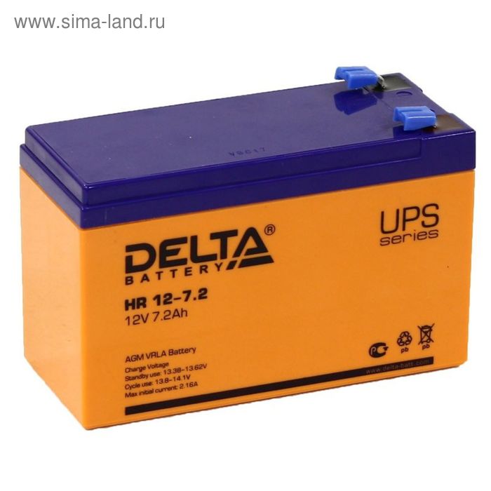 фото Аккумуляторная батарея delta 7,2 ач 12 вольт hr 12-7,2