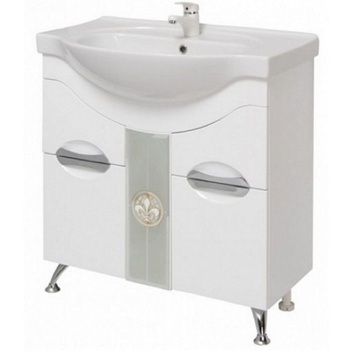 Комплект мебели Onika Флорена 80.13, тумба с раковиной Эрика 80, белый