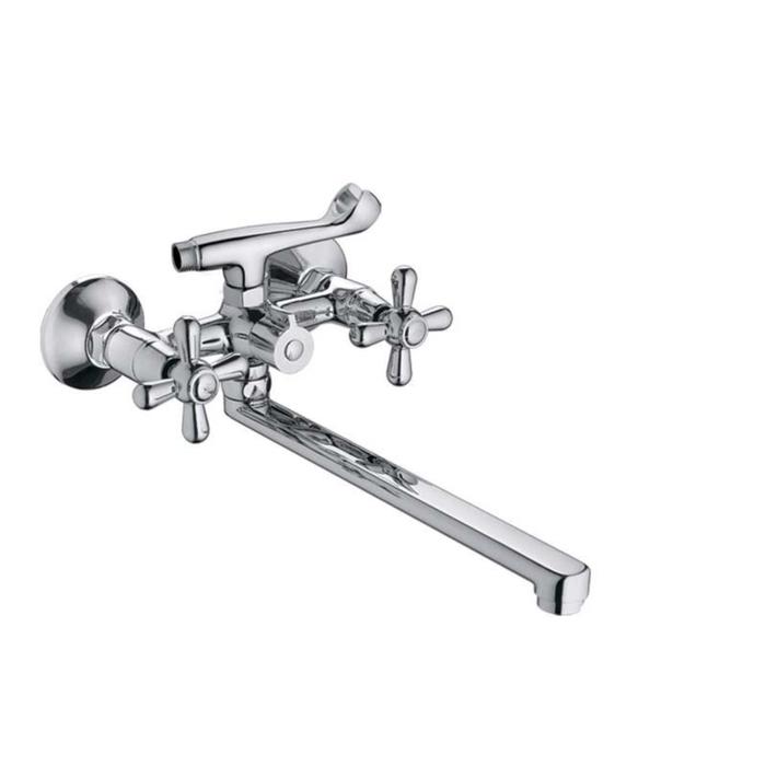 Cмеситель для ванны Cron CN2225, длинный излив, шаровый переключатель, хром