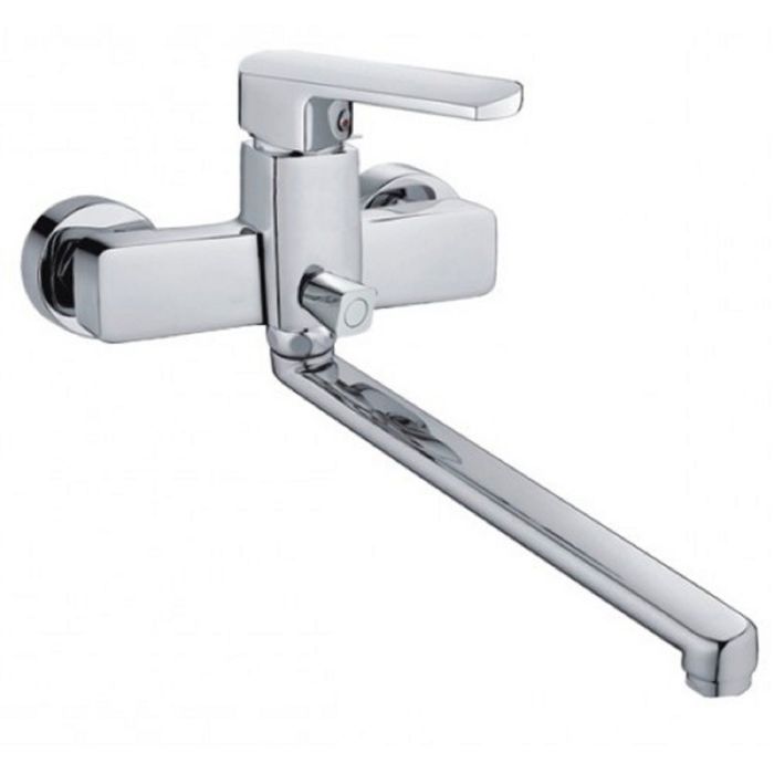 Смеситель для ванны Haiba HB2264, с длинным изливом, переключатель в корпусе, хром