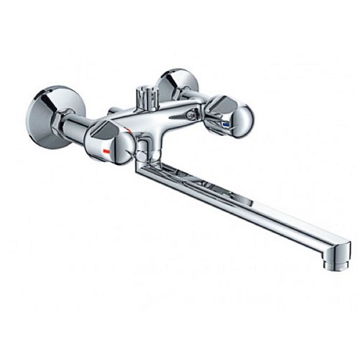 Cмеситель для ванны Haiba HB2286, длинный излив, переключатель в корпусе, хром