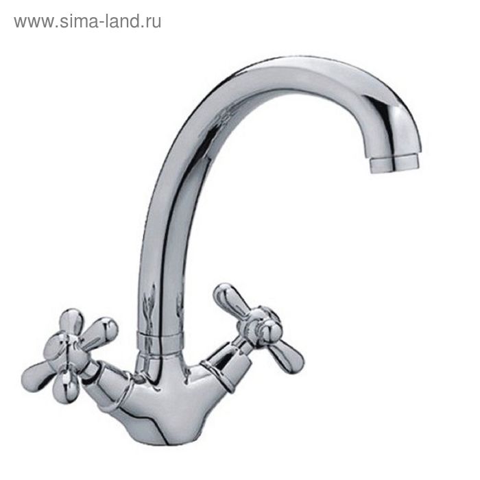 

Cмеситель для кухни Haiba HB4325, двухвентильный, хром