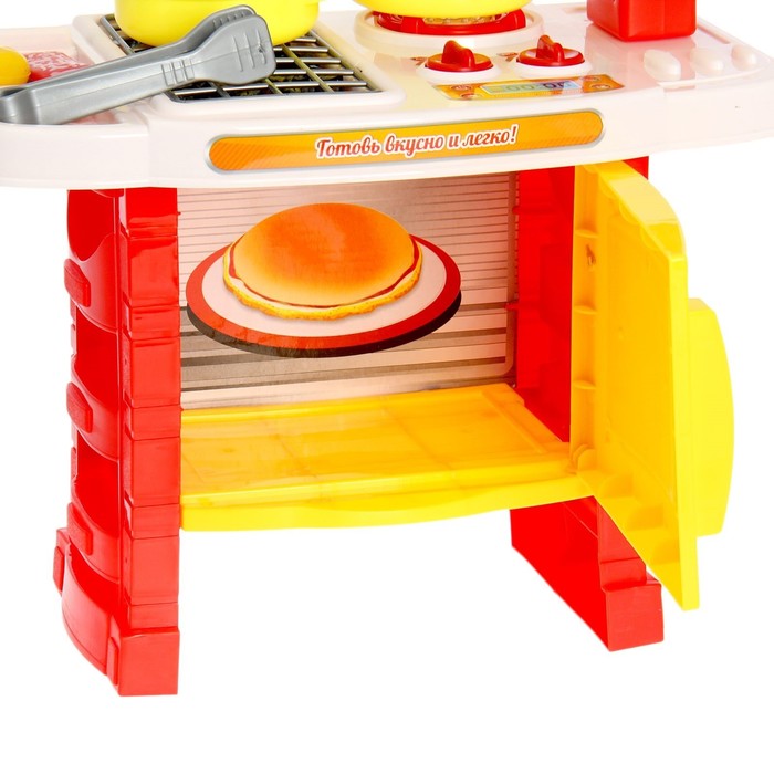 Игровой модуль кухня "Кулинарные истории", 12 предметов, световые и звуковые эффекты, высота 51 см, БОНУС - кулинарная книга