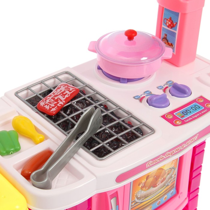 Игровой модуль кухня "Кулинарные истории", 11 предметов, световые и звуковые эффекты, высота 51 см, БОНУС - кулинарная книга