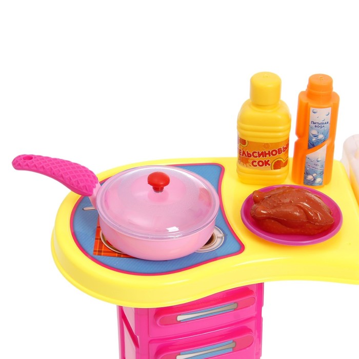 Игровой модуль кухня "Кулинарные истории", 11 предметов, световые и звуковые эффекты, высота 51 см, БОНУС - кулинарная книга