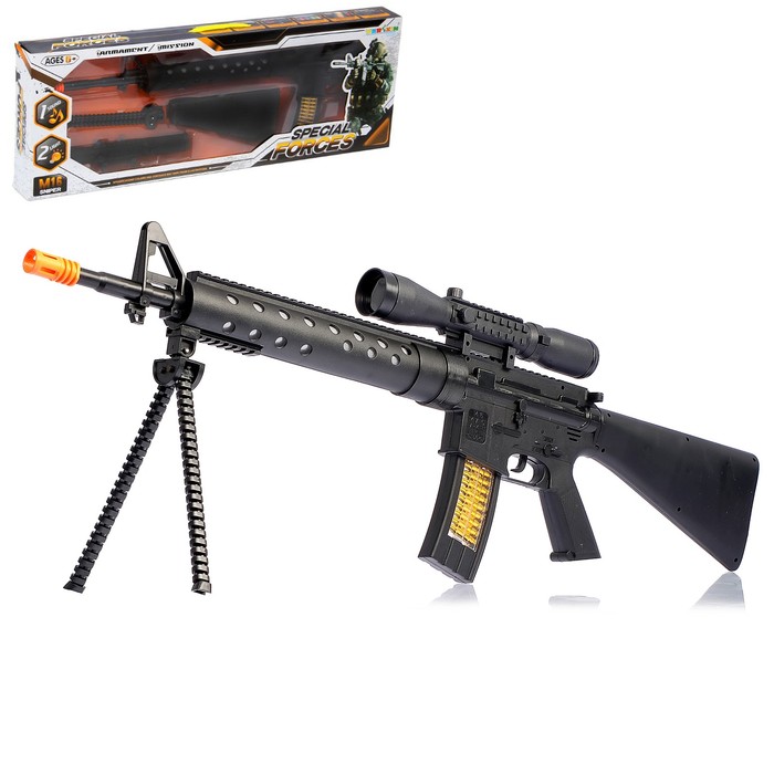Автомат "М16 штурм", световые и звуковые эффекты, работает от батареек