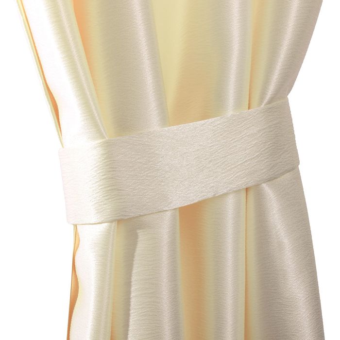 Штора портьерная "Этель" ширина 200 см, высота 250 см, цвет молочный, глянцевая