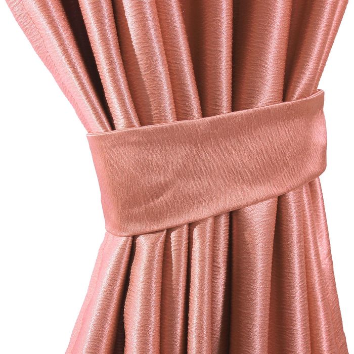 Штора портьерная "Этель" ширина 200 см, высота 250 см, цвет розовый, глянцевая