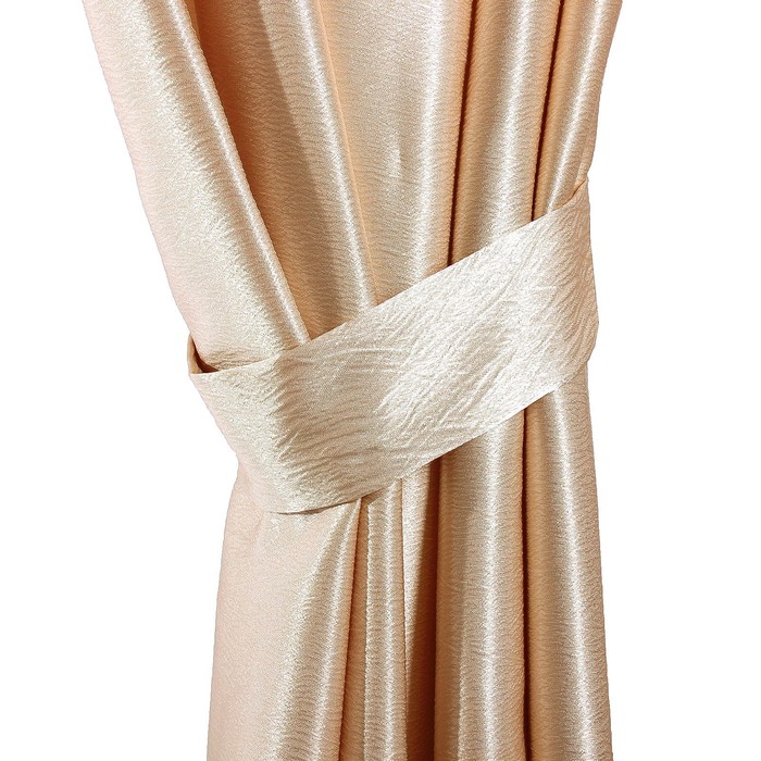 Штора портьерная "Этель" ширина 135 см, высота 250 см, цвет светло-бежевый, глянцевая