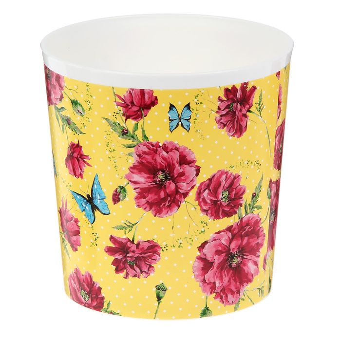 Кашпо 1,6 л "Цветы и бабочки"