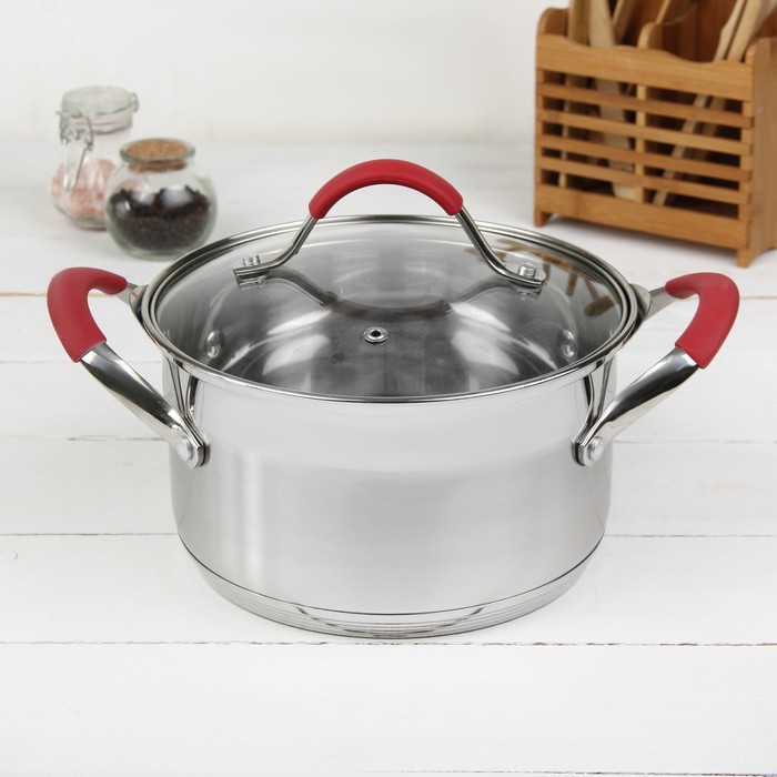 Кастрюля с крышкой "Кармен" 3 л с мерной шкалой d=21,5 см