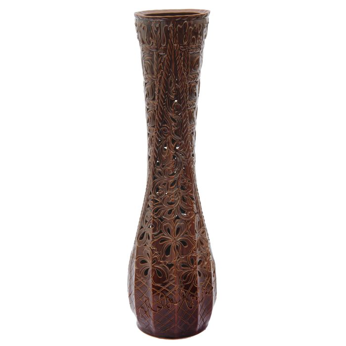 Ваза напольная "Клео" коричневая, резка