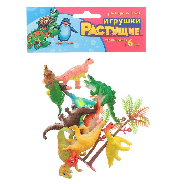 Растущие животные "Мезозойская эра", набор 10шт + дерево