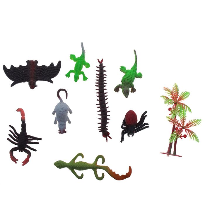 Растущие животные "Ужастики", набор 8шт + дерево
